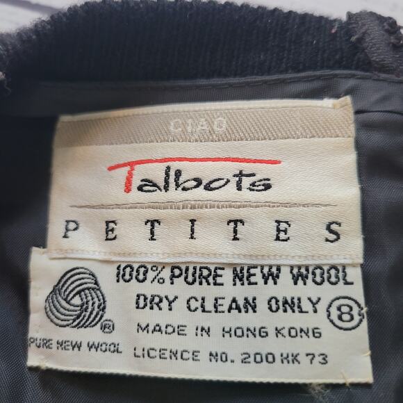 Talbots Size 8p Vintage 100% Wool Sweater Dress Pearl Chain Attached Belt - Picture 8 of 10